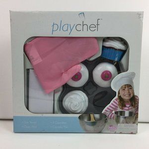 Child's Play Chef Cupcakes Pan Dish Towel Oven Mitt Muffin Tin Set Kitchen